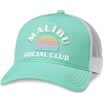 Καπέλο τράκερ πράσινο και λευκό snapback Malibu Social Club Riptide Valin από την American Needle