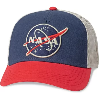 Αμερικανική βελόνα NASA Valin σε μπλε, λευκό και κόκκινο χρώμα, καπέλο τύπου trucker με αυξομειούμενο πίσω κούμπωμα