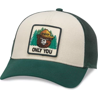 Αμερικανική Βελόνα Smokey Bear Valin Μπεζ και Πράσινο Snapback Trucker Καπέλο