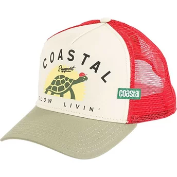 Καπέλο Φορτηγατζή Beige και Κόκκινο της Coastal Support Slow Livin HFT