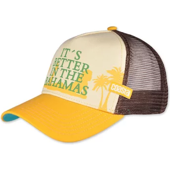 Παραλιακό Είναι Καλύτερα Στις Μπαχάμες HFT Κίτρινο και Καφέ Καπέλο Φορτηγατζή