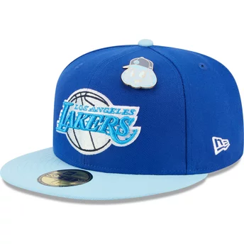 Νέα Εποχή Επίπεδη Πλευρά 59FIFTY Τα Στοιχεία Νερό Καρφίτσα Λος Άντζελες Λέικερς NBA Μπλε Καπέλο Προσαρμοσμένης Εφαρμογής