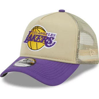Νέα Εποχή 9FORTY Α Πλαίσιο Ολοήμερο Οδηγός Λος Άντζελες Lakers NBA Μπεζ και Μοβ Καπέλο Οδηγού