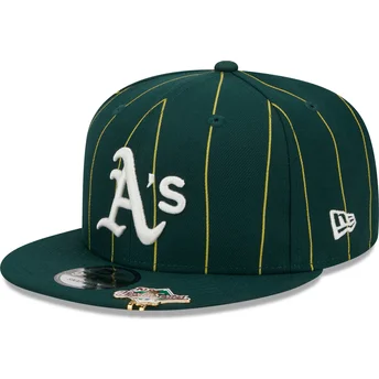 Πράσινο επίπεδο καπέλο snapback 9FIFTY Pinstripe Visor Clip των Oakland Athletics MLB από New Era