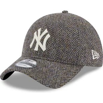 New Era Curved Brim 9TWENTY Tweed Pack New York Yankees MLB Dark Grey Adjustable Cap