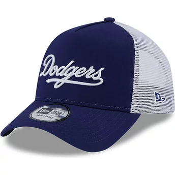 New Era A Frame Team Script Los Angeles Dodgers MLB Blue Trucker Hat