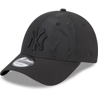 Νέα Εποχή Καμπύλη Ακμή Μαύρο Λογότυπο 9FORTY Πολλαπλές Υφές Νέα Υόρκη Yankees MLB Μαύρο Ρυθμιζόμενο Καπέλο