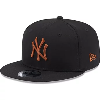 Νέα Εποχή Επίπεδο Περίγραμμα Καφέ Λογότυπο 9FIFTY League Essential New York Yankees MLB Μαύρο Καπέλο Snapback