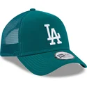 new-era-a-frame-league-essential-los-angeles-dodgers-mlb-green-trucker-hat