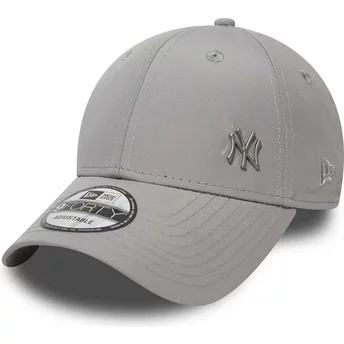 Νέα Εποχή Καμπυλωτή Πλευρά 9FORTY Άψογο Λογότυπο New York Yankees MLB Γκρι Ρυθμιζόμενο Καπέλο