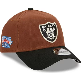 Νέα Εποχή Καμπύλη Πλευρική 9FORTY A Πλαίσιο Συγκομιδή Las Vegas Raiders NFL Καφέ και Μαύρο Καπέλο Snapback