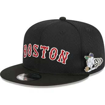 Νέα Εποχή Επίπεδο Πλαίσιο 9FIFTY Post-Up Pin Μποστόνης Κόκκινοι Sox MLB Μαύρο Snapback Καπέλο