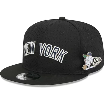 Νέα Εποχή Επίπεδο Περίγραμμα 9FIFTY Post-Up Pin Νέα Υόρκη Γιάνκις MLB Μαύρο Snapback Καπέλο