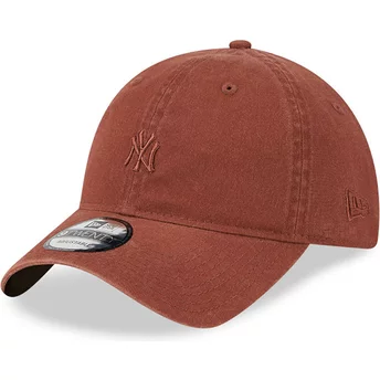 Νέα Εποχή Καμπυλωτή Πλευρά Καφέ Λογότυπο 9TWENTY Mini Λογότυπο New York Yankees MLB Καφέ Ρυθμιζόμενο Καπέλο