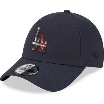 Νέα Εποχή Καμπυλωτό Γείσος 9FORTY Check Infill Λος Άντζελες Dodgers MLB Ναυτικό Μπλε Ρυθμιζόμενο Καπέλο