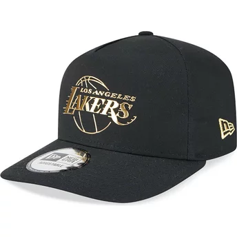 Νέα Εποχή Καμπυλωτό Γείσος Α Πλαίσιο Φοίλο Πακέτο Los Angeles Lakers NBA Μαύρο Καπέλο Snapback