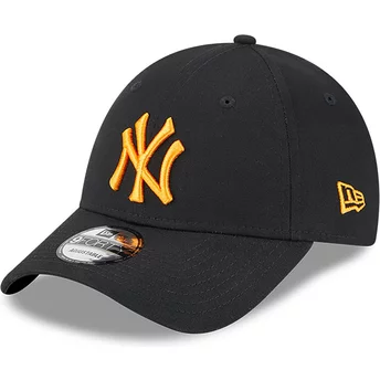 Νέα Εποχή Καμπυλωτή Μπριμ Πορτοκαλί Λογότυπο 9FORTY League Essential Νέα Υόρκη Yankees MLB Μαύρο Ρυθμιζόμενο Καπέλο