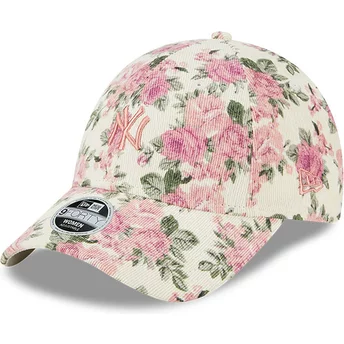 Νέα Εποχή Καμπυλωτό Γείσος Γυναικείο Ροζ Λογότυπο 9FORTY Φλοράλ Κορδόνι Νέας Υόρκης Τα Ίστια MLB Μπεζ Ρυθμιζόμενο Καπέλο