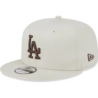 Νέα Εποχή Επίπεδο Περίγραμμα Καφέ Λογότυπο 9FIFTY League Essential Λος Άντζελες Dodgers MLB Μπεζ Καπάκι Snapback