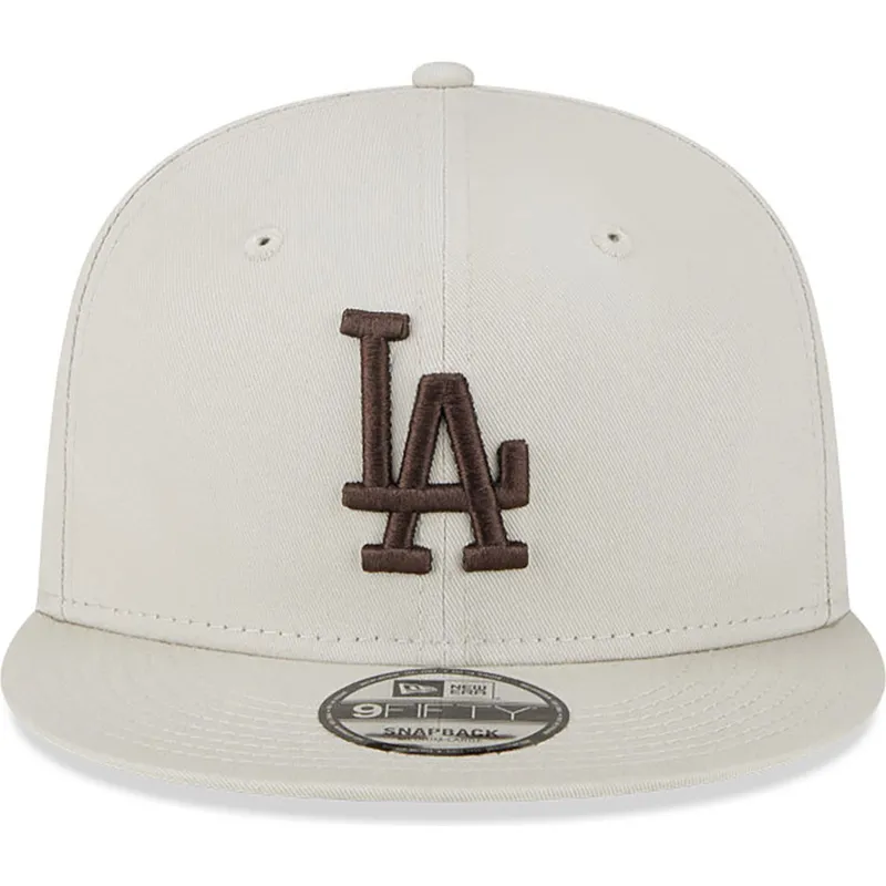plana-snapback-marron-9fifty-league-essential-los-angeles-dodgers-mlb-new-era