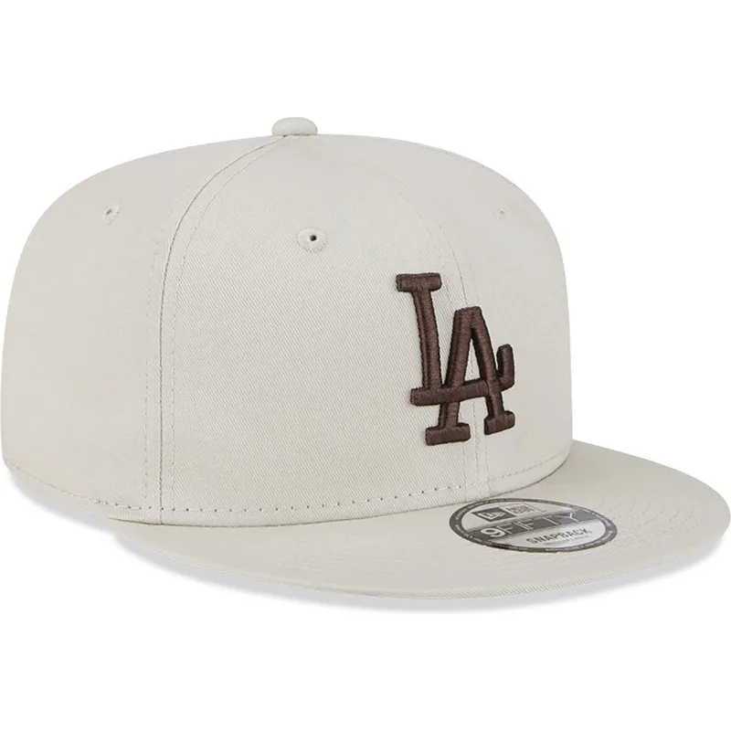 plana-snapback-marron-9fifty-league-essential-los-angeles-dodgers-mlb-new-era