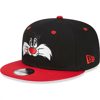 Καπέλο New Era Flat Brim Sylvester 9FIFTY Looney Tunes Μαύρο και Κόκκινο Snapback της Νέας Εποχής