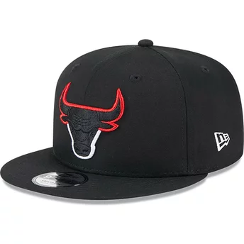 Νέα Εποχή Επίπεδο Περίγραμμα 9FIFTY Διαχωρισμένο Λογότυπο Chicago Bulls NBA Μαύρο Καπέλο Snapback
