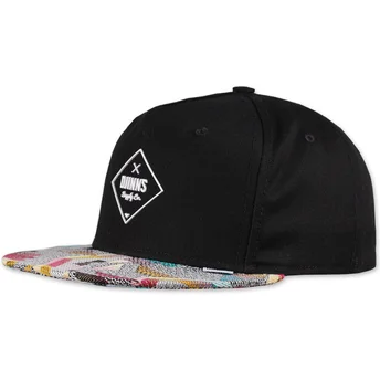 Μαύρο επίπεδο καπέλο snapback Rubber Aztek της Djinns