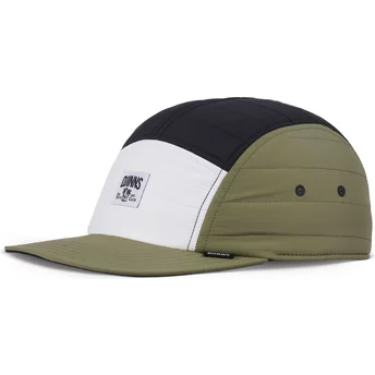 Καπέλο Djinns Flat Brim Puffy Nylon Λευκό, Μαύρο και Πράσινο με Ρυθμιζόμενο Καπέλο