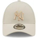 new-era-curved-brim-9forty-tonal-repreve-new-york-yankees-mlb-beige-snapback-cap-with-beige-logo