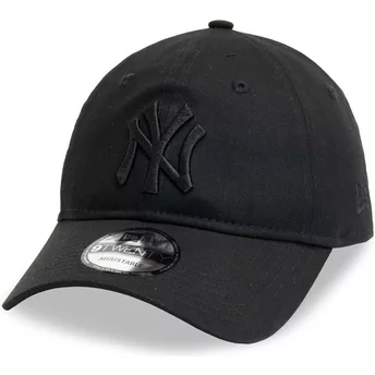 Νέα Εποχή Καμπυλωτή Πλευρά Μαύρο Λογότυπο 9TWENTY League Essential New York Yankees MLB Μαύρο Ρυθμιζόμενο Καπέλο