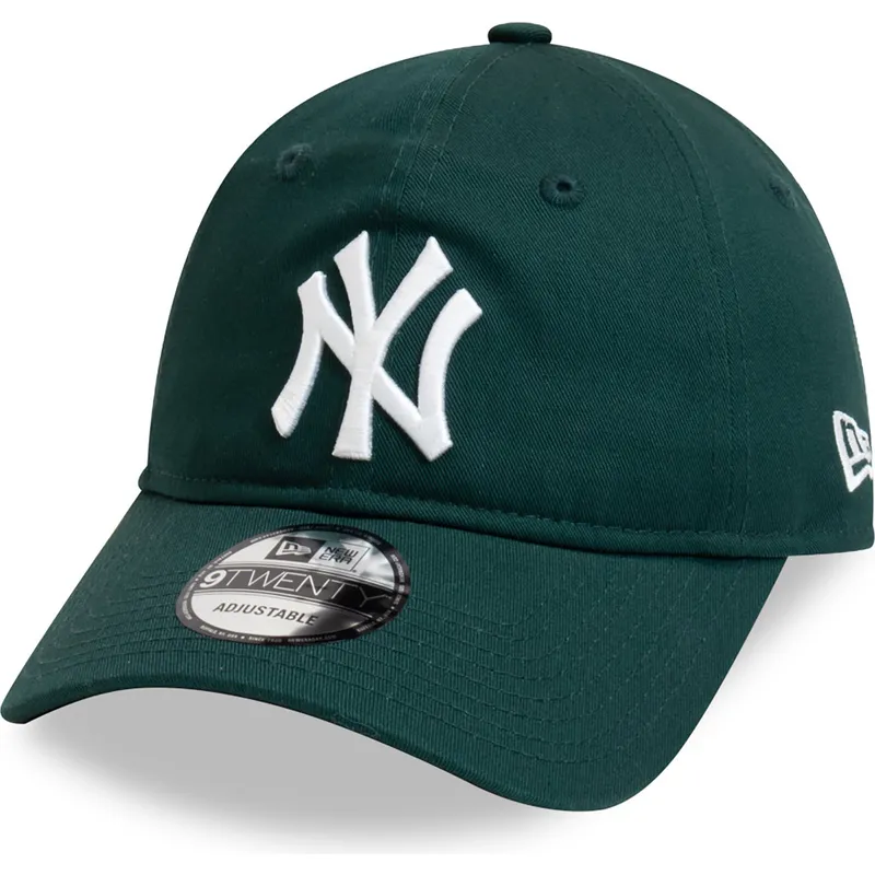 new-era-curved-brim-9twenty-league-essential-new-york-yankees-mlb-dark-green-adjustable-cap