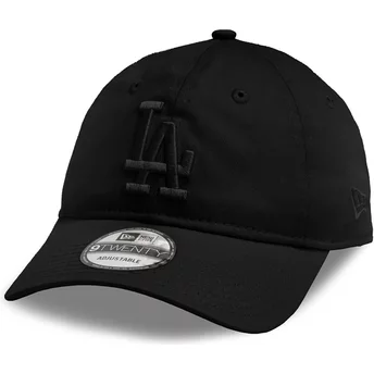 Νέα Εποχή Σκληρού Μπριμ Μαύρο Λογότυπο 9TWENTY League Essential Λος Άντζελες Dodgers MLB Μαύρο Ρυθμιζόμενο Καπέλο