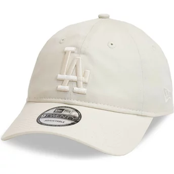Νέα Εποχή Καμπυλωτή Περίμετρος 9TWENTY League Essential Los Angeles Dodgers MLB Μπεζ Ρυθμιζόμενο Καπέλο με Μπεζ Λογότυπο