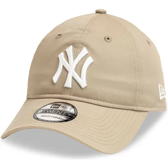 Νέα Εποχή Καμπυλωτό Περίγραμμα 9TWENTY League Essential New York Yankees MLB Ανοιχτό Καφέ Ρυθμιζόμενο Καπέλο