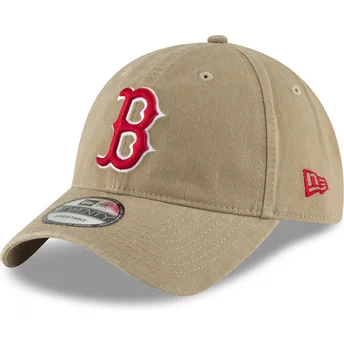 Νέα Εποχή Καμπυλωτή Μπριμ Κόκκινο Λογότυπο 9TWENTY Core Classic Boston Red Sox MLB Ρυθμιζόμενο Καπέλο Ανοιχτό Καφέ