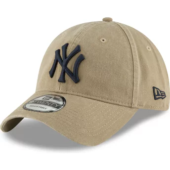 Καπέλο New Era με Καμπύλη Μπριμ Ναυτικό Μπλε Λογότυπο 9TWENTY Core Classic Νέας Υόρκης Yankees MLB Σκούρο Καφέ με Ρυθμιζόμενο Κλ