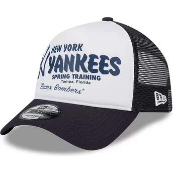 Gorra trucker blanca y azul marino 9FORTY A Frame Team de New York Yankees MLB de New Era