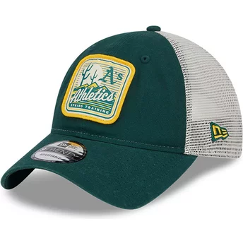 Πράσινο και λευκό trucker καπέλο 9TWENTY Stripe των Oakland Athletics MLB από την New Era