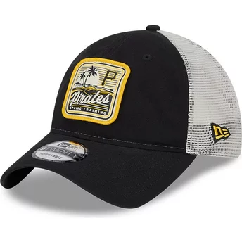 Μαύρο και λευκό τρακερ καπέλο 9TWENTY Stripe των Pittsburgh Pirates MLB από τη New Era