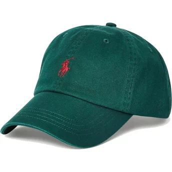 Gorra curva verde oscuro ajustable con logo rojo Cotton Chino Classic Sport de Polo Ralph Lauren