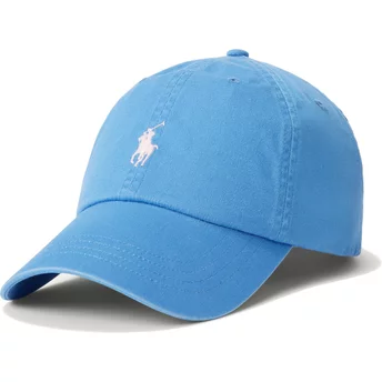 Gorra curva azul ajustable con logo blanco Cotton Chino Classic Sport de Polo Ralph Lauren