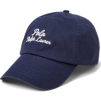 Ρυθμιζόμενο μπεζ καπέλο Chino Classic Sport Script της Polo Ralph Lauren με καμπυλωτή γείσον