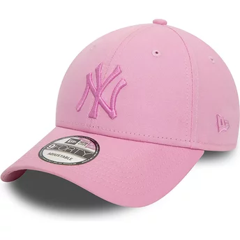 Gorra curva rosa ajustable con logo rosa 9FORTY League Essential de New York Yankees MLB de New Era