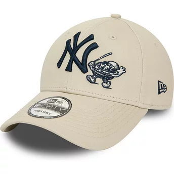 Gorra curva beige ajustable 9FORTY Food Character de New York Yankees MLB de New Era