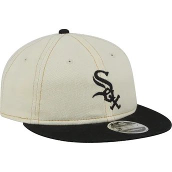 Καπέλο επίπεδο μπεζ και μαύρο 9FIFTY Retro Crown Denim των Chicago White Sox MLB της New Era