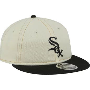 Μπεζ και μαύρο επίπεδο καπέλο 9FIFTY Retro Crown Denim των Chicago White Sox MLB από την New Era