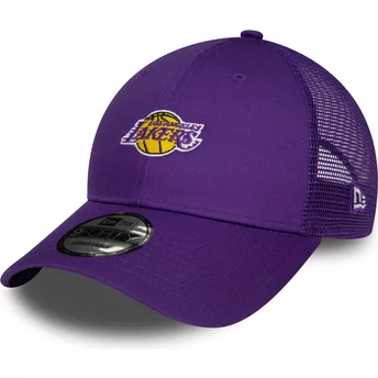 Gorra curva violeta ajustable 9FORTY Home Field de Los Angeles Lakers NBA de New Era