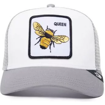 Λευκό και γκρι trucker καπέλο με μέλισσα Βασίλισσα Μέλισσα από τη Φάρμα της Goorin Bros.