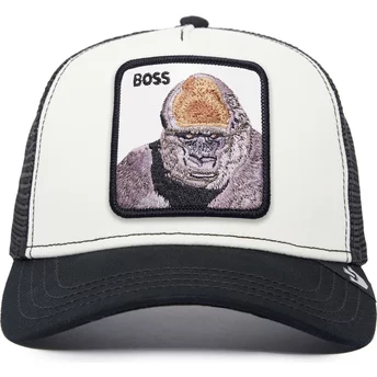 Λευκό και μαύρο trucker καπέλο με γορίλα The Boss Gorilla The Farm από την Goorin Bros.